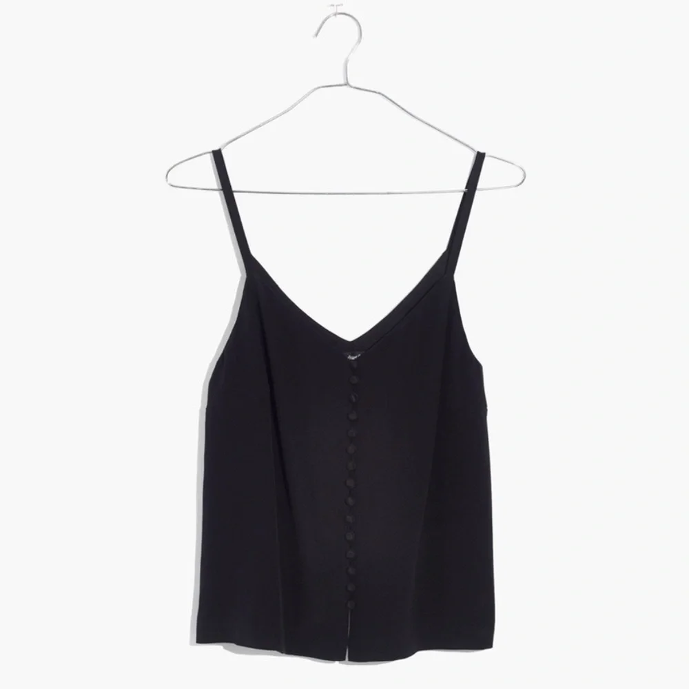 Madewell Silk Button-Down Cami - Picture 3 of 10
